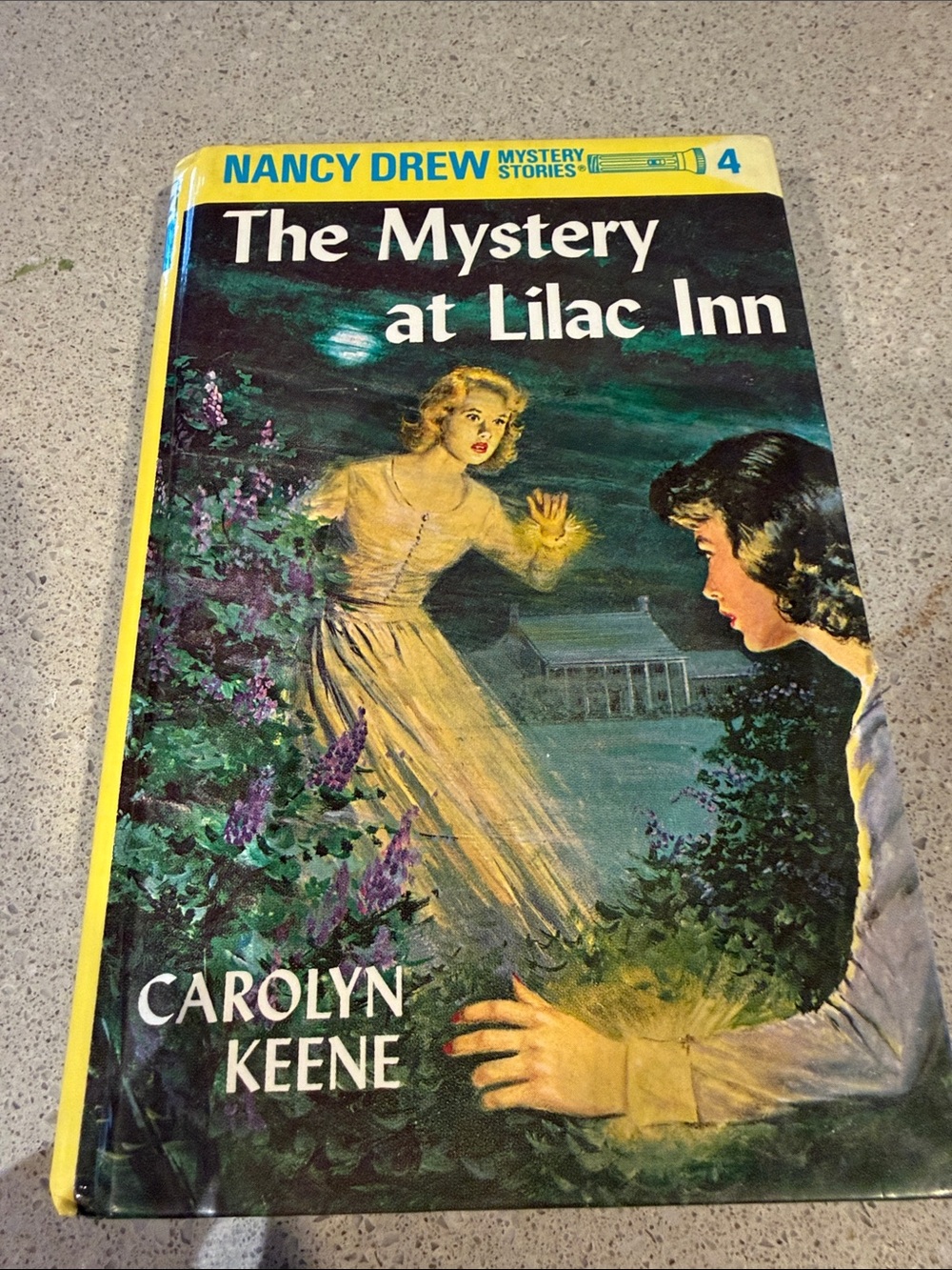 Nancy Drew "The Mystery at Lilac Inn" Hardcover - Carolyn Keene - Yellow Trim